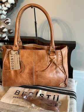 NWT Bed Stu Rockababy Leather Satchel Crossbody Shoulder Bag Tan Rustic $295